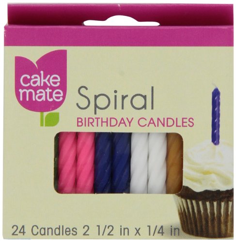 Cake Mate Birthday Candles, Spiral, 24 ct