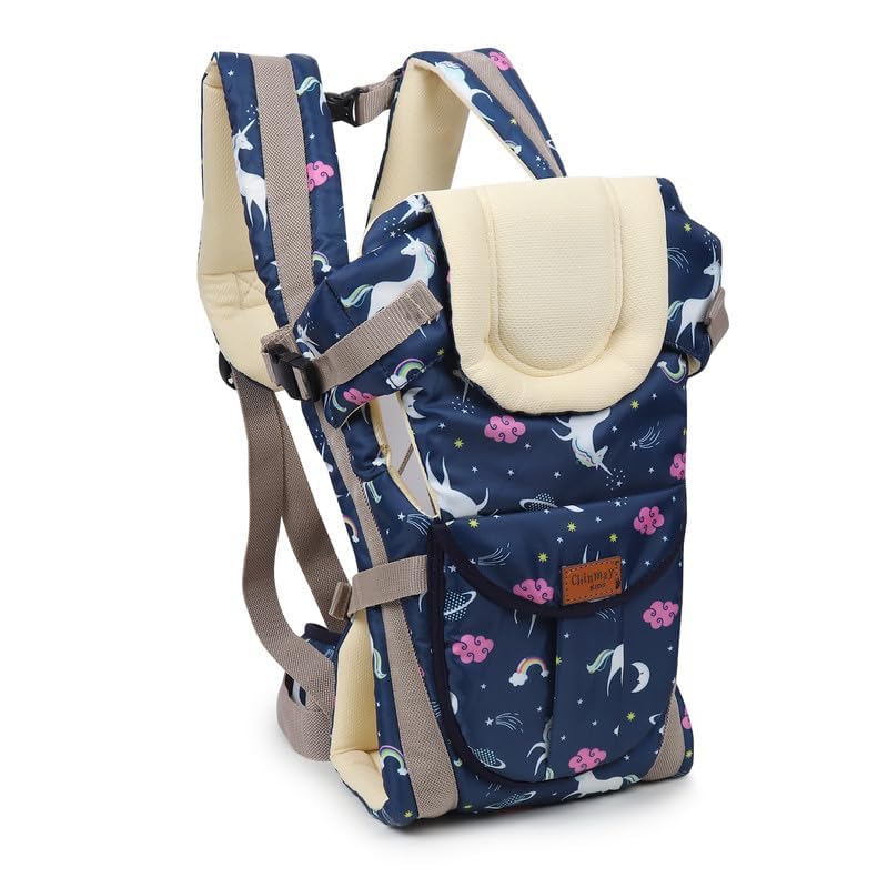 Image of Chinmay Kids Baby Carrier Bag in 4-in-1 Ergonomic Adjustable Sling Kangaroo Design for Infant Child and Mother Travel | 0 to 2 Year | Dark-Blue