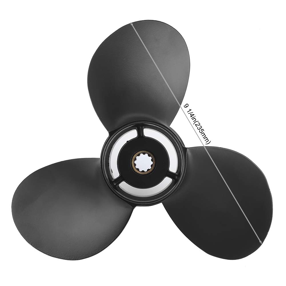 Cryfokt Robusta in Lega di Alluminio 9 1/4 X 11 3 Pale Adatte per Motori Fuoribordo di Ricambio per Appassionati di Fuoribordo