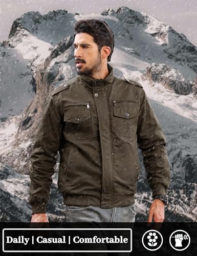 Image of TACVASEN Men's Lightweight Military Cotton Jacket Casual Windbreaker Coat