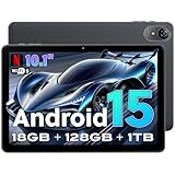 10 Inch Tablet,Android 15 Tablet with Octa-core Cortex,18GB RAM 128GB ROM/1TB TF,Widevine L1,Gaming Tablet HD Display Touchscreen,Dual Speakers,8MP+5MP,5G WiFi,6000mAh Bluetooth,GMS,Face Unlock
