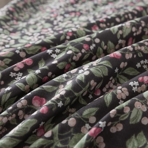 HoneiLife Duvet Cover Queen Size - Cotton Comforter Cover Floral Duvet Cover Sets 3-PC, Soft Bedlinen for Set with Zipper Closure & Corner Ties, Wildflower Comforter Cover Sets,Berry by HoneiLife - Used condition - Image 7