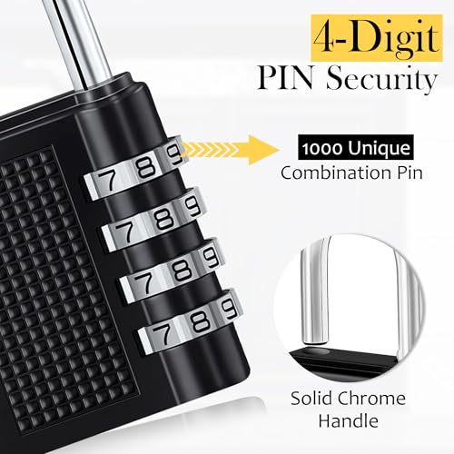 Image of GLUN 4 Digit Dialer Rechangeable Metal Body Luggage Number Lock, Powder Coated Bags Lock, Combination Pad Lock