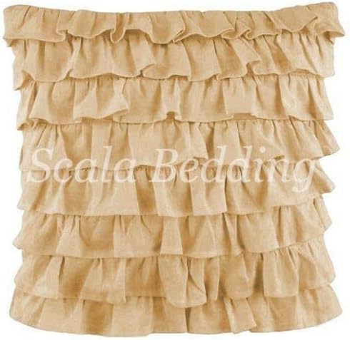 2 pcs Pair Waterfall Multi Ruffle Pillow sham 100% Cotton-Body