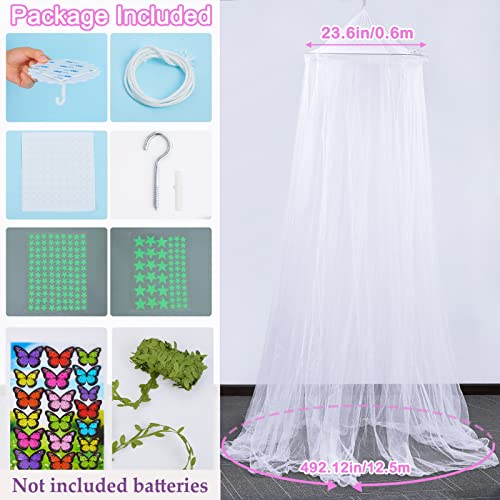 Image of FIOBEE Bed Canopy for Girls Room with LED Light Kids Toddler Bedroom Decor