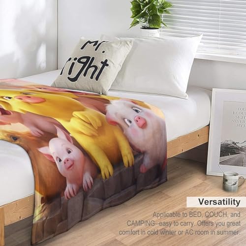 Couverture cochon mignon douce pour canapé lit facile à laver