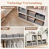 Lifewit Groß Aufbewahrungsboxen, Faltbarer Schrank Aufbewahrungskorb mit EntfernbareTrennwand, Stoff Kleiderschrank Organizer -Aufbewahrung Boxen für Kleidung, Hosen, Socken, 4er Set, 50 x 40 x 20 cm