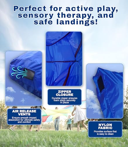 Skil-Care Crash Pad, Crash Pads for Kids Sensory Room Equipment, Sensory Crash Mat, Soft Foam Landing Zone for Sensory Input, Bean Bag Alternative for Reading and Relaxation, 3'x4' 5'x5' 6'x6' 8'x8' - Image 5