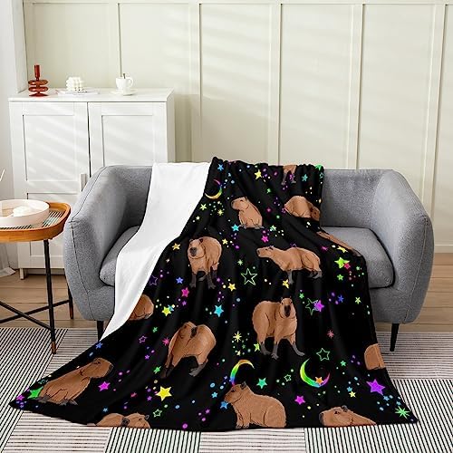 jejeloiu Capybaras Plush Throw Blanket, for Kids Capybara