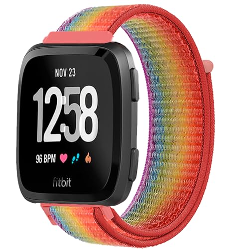 FYISWHO Respirable Deporte Correa para Fitbit Versa 2 / Lite/SE, Nylon Brazalete Pulsera de Repuesto para Fitbit Versa