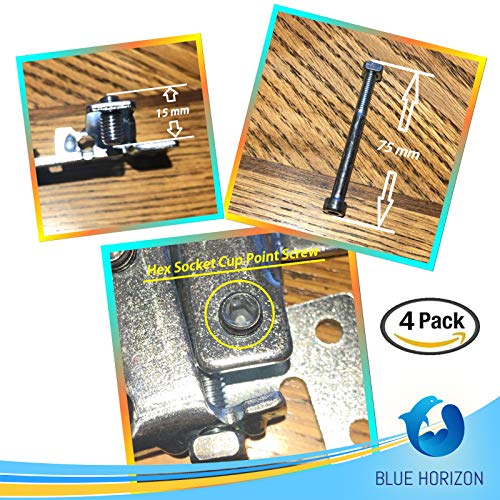 Countertop Joint Fasteners Double Action - 4-Pack, Flip Bolt Fastener For Counter-Top Table-Top Connector Hardware, Miter Draw Bolt Joint Seam Woodwork Surface Connector Kit #TOP7