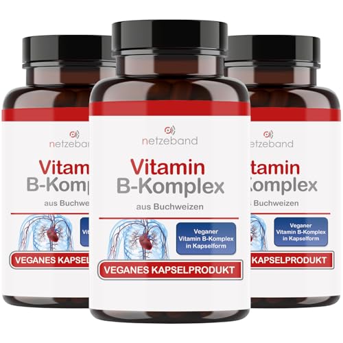 Vitamin B Komplex hochdosiert in Buchweizen | im Glas | natürlich | vegane Kapseln | hochdosiert | Alle B Vitamine mit Vitamin B12