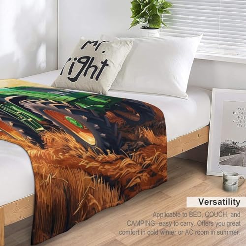 Couverture tracteur vert plaid canapé idéal soirées d'hiver cocooning
