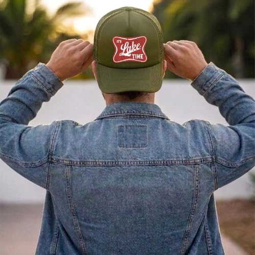 Image of It's Lake Time Summer Classic 5 Panel Foam Front Mesh Snap Back Trucker Hat