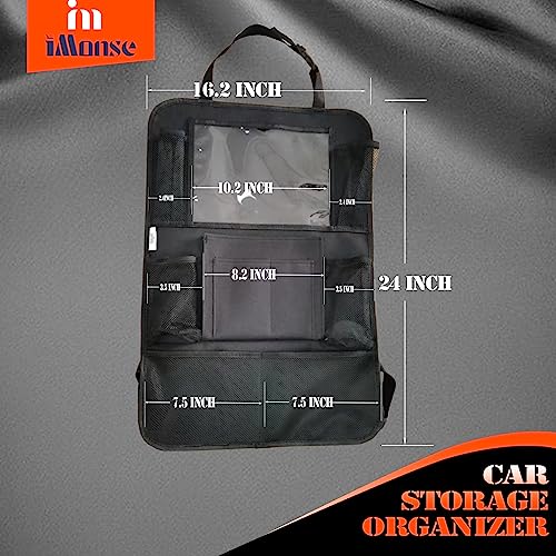 Image of Car Backseat Organizer Waterproof and Durable Car Seat Organizer, baby travel essential with 9 Storage Pockets 2 Pack, Black