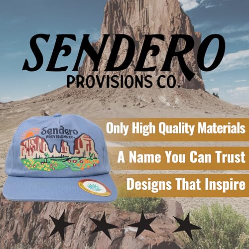Image of Sendero Provisions Co. Desert Bloom Adjustable Snapback Hat with Embroidered Design (Blue) - One Size