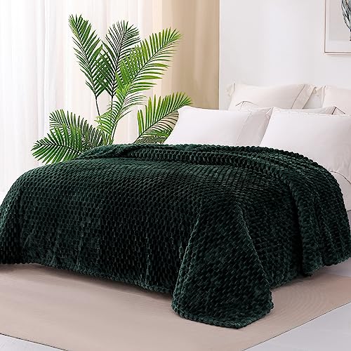 Exclusivo Mezcla Fleece Double Size Blanket for Bed Extra Large Fuzzy Forest Green Bed Blankets - Image 2