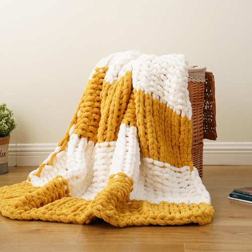 Battilo Chunky Knit Throw Blanket, Soft and Thick...