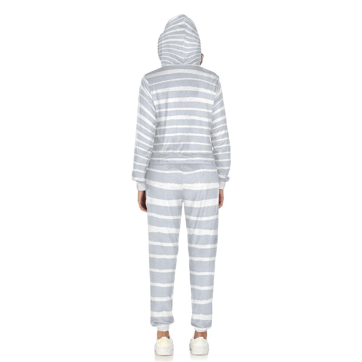 Conjunto deportivo de 2 piezas para mujer, a rayas, color gris, manga larga, conjunto deportivo a rayas