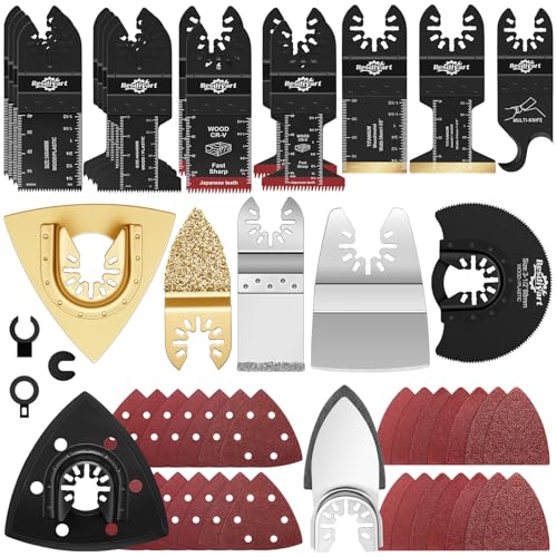 166 tlg Multitool Sägeblätter Mehrfachwerkzeug Zubehör Set für Holz Kunststoff Metall Oszillierendes Sägeblatt Set Kompatibel mit mit Einhell Makita DTM51Z Dremel Parkside Bosch und mehr