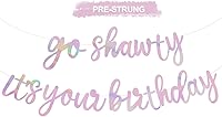 Vista 31 de BEISHIDA Pancarta "Gold Go Shawty It's Your Birthday" – 11.4 pies, NO DIY, pancarta de feliz cumpleaños con temática de hip hop con purpurina