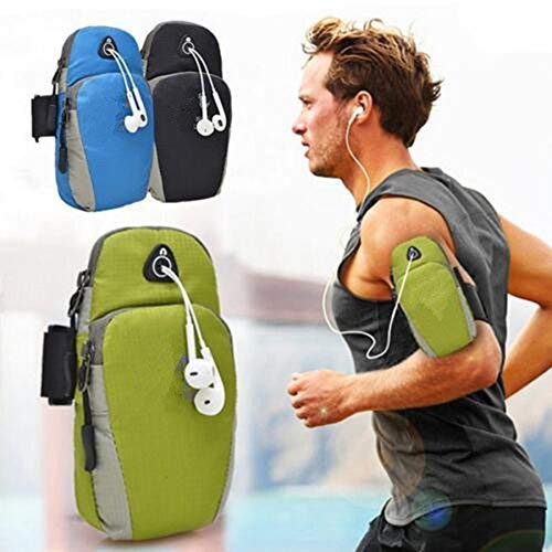 OAHU Sport Running Arm Bag, Outdoors Double Pouch Armband Holder fit All Below 6 Inch Cellphone for Exercise-image-5
