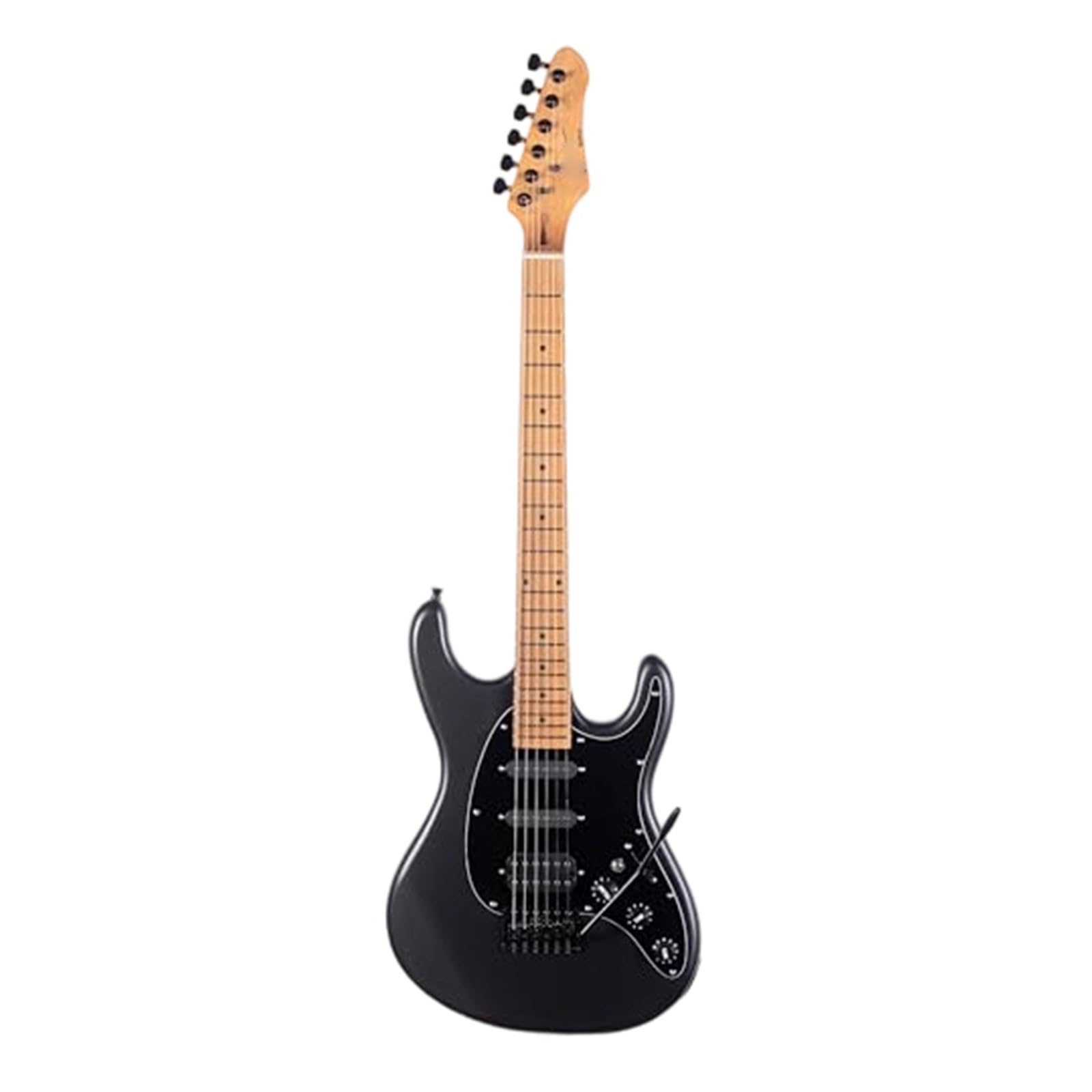 Chitarra Elettrica Strumenti Musicali Chitarra Elettrica A Corpo Solido Con Ponte Regolabile A 7 Corde Moderna Per Principianti Pickup SSH In Legno Di Acero ﻿(Ebony Black)