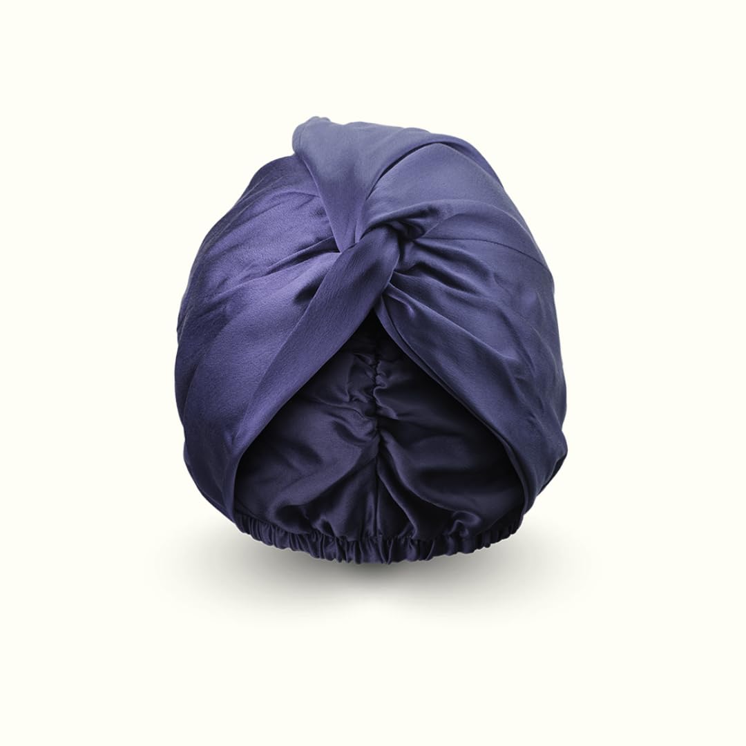 Emily's pillow - Turban en Pure Soie de Mûrier - 19 Momme - Qualité Supérieure Grade 6A - Réduit la Casse et Hydrate les Cheveux - Adaptable