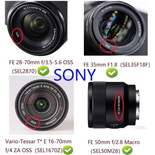 Image of MOSTOS - 55mm Hood for Sony 28-70mm F3.5-5.6 FE OSS,E 18-135mm f /3.5-5.6 OSS for Sony (Make Sure O55 is Written ON Your Lens)