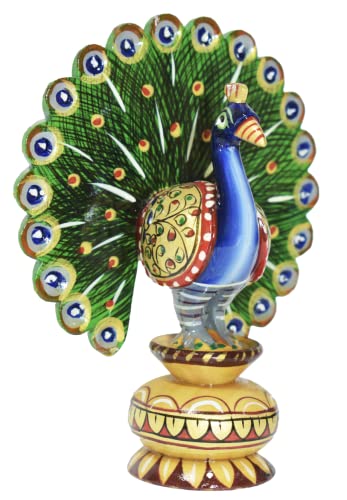 Tarini Gallery Wooden Traditional Showpiece Indian Rajasthani Home Decor Decoration Table Décor & Gifting (Peacock)
