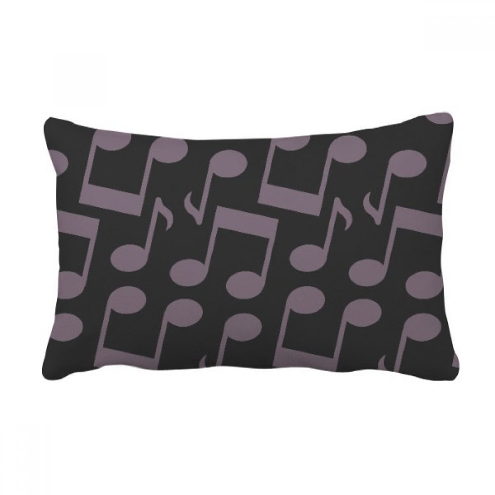 Coussin lombaire music black notes sombre purple pour canape salon 16x24