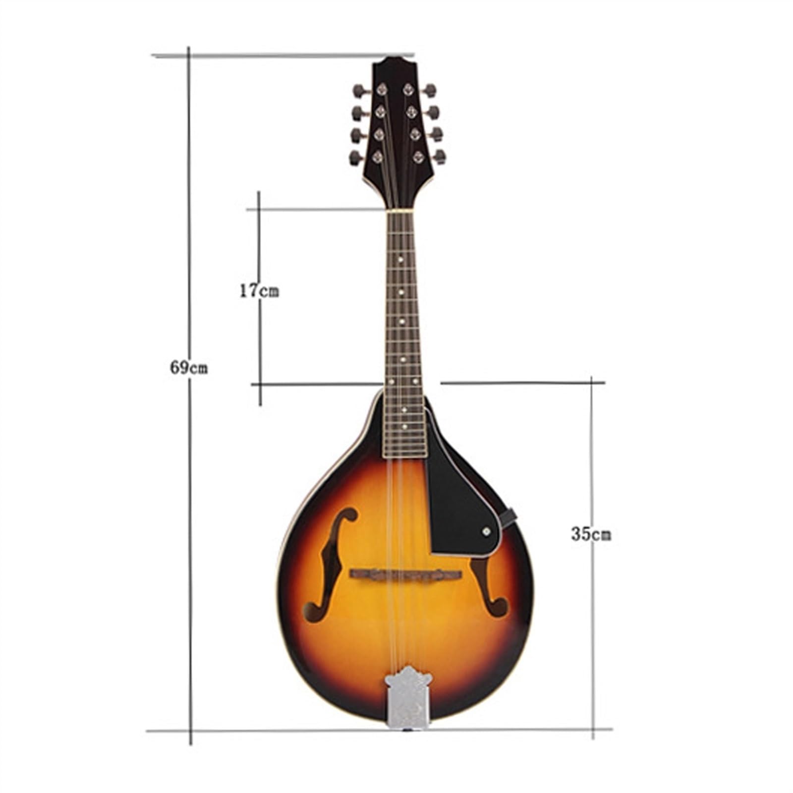 Accordatori Mandolino 4L+4R RuiJOTWAT Meccaniche Per Chitarra Mandolino - 4L+4R, Pulsanti Rotondi Color Mica, Lega Di Zinco, Argento Botti Rotondi