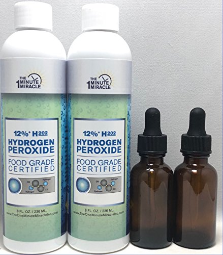 12% Hydrogen Peroxide Food Grade - 2-8 oz Bottles - Recommended by The One Minute Cure Book