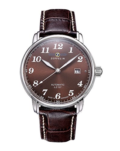 Zeppelin LZ 127 Graf Zeppelin aubergine 7656-3 - Reloj de caballero automático, correa de...