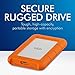 LaCie Rugged Secure 2TB External Hard Drive Portable HDD – USB-C USB 3.0 Drop Shock Dust Rain Resistant Computer Desktop Workstation Laptop Hardware Encryption, 1 Month Adobe CC (STFR2000403)
