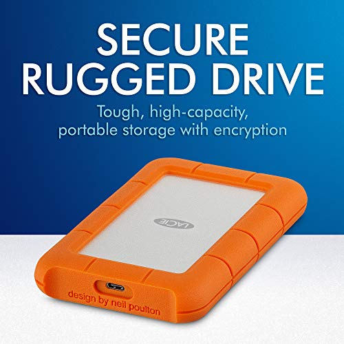 image for LaCie Rugged Secure 2TB External Hard Drive Portable HDD – USB-C USB