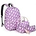 UTO Zaino per Ragazza Unicorno Girl Boy School Bag Borsa Set separare o usare insieme Stampa con Animali carini con 2 accessori per bambini Viola