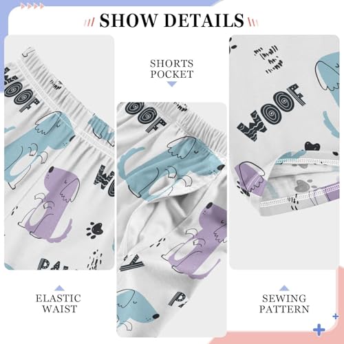 ZZXXB Puppy Dog Woof Boys Long Pants Soft Trousers Elastic Waist Kids Lounge Bottoms with Pockets S-XL4