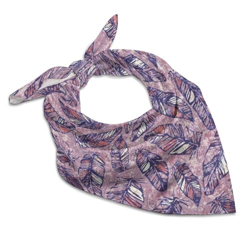 Csemeie Feathers Pattern Bandana Hair Scarf Headband Adjustable Neckerchief for Men Women Decor