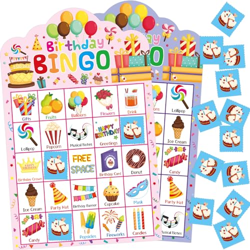 Juego de Bingo de Cumpleaños para 24 jugadores