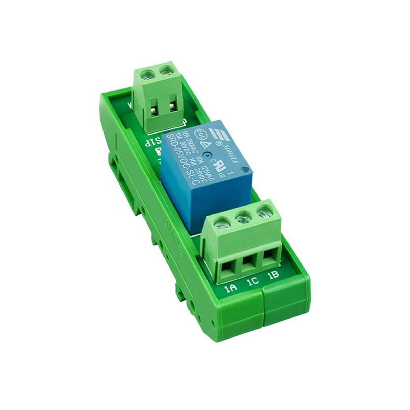 Módulo de relé 5V, 12V, 24V, 1 canal, placa montaje en carril DIN, SRD-05VDC-SL-C SRD-12VDC-SL-C SRD-24VDC-SL-C 10A DC 1NO 1NC(9V)