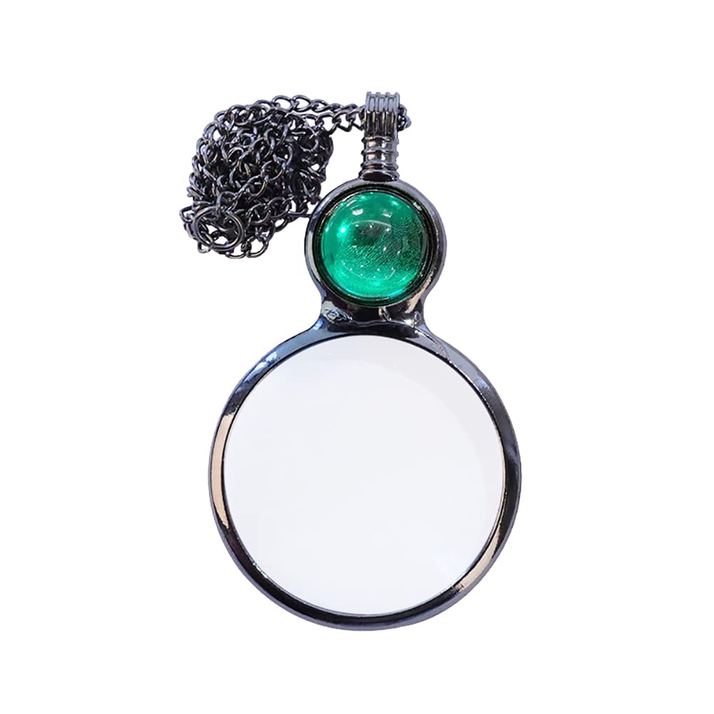 HugeDE 10X Magnifiers Necklace Magnifying Glass Reading Magnifier Pendants for Gift Green