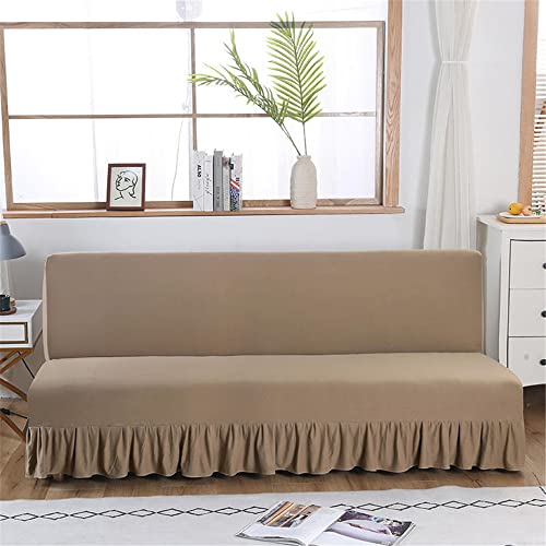 Hiseng Housse de Clic Clac Élastique Canapé avec Jupe 2/3 Places, Housse de Canapé sans Bras Extensible Antidérapant Universel Canapé-lit Pliant...