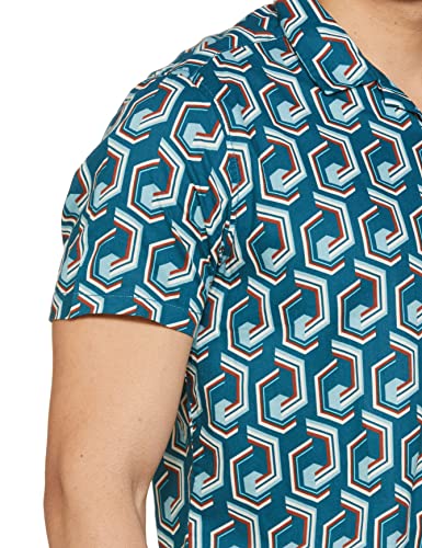 Image of Max Men Geometric Print Slim Fit Resort Shirt