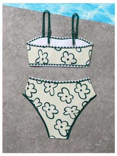 WDIRARA Girl's Floral Print Swimsuit Bikini Set Two Piece Bathing Suit Swimwear2