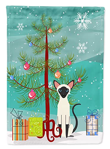 Caroline's Treasures BB4429GF Siamese Cat Merry Christmas Tree Flag Garden Size , Small, multicolor Cover