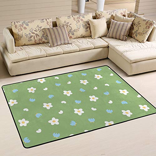 Tapis fleurs vertes Ruchen : douceur velours corail pour votre cocon - 6