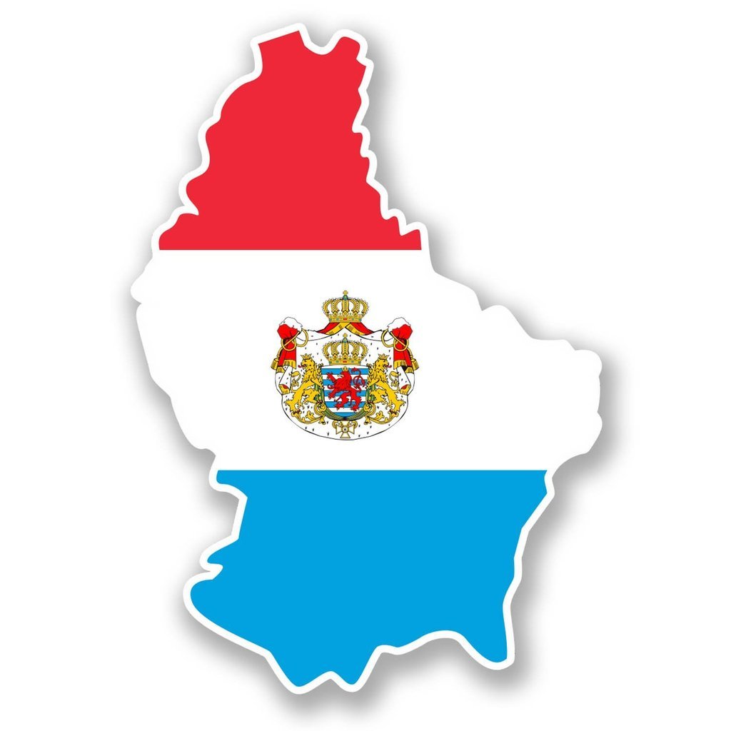 Destinationvinyl Multi 2 X 10Cm/100Mm Luxembourg Flag Map Window Cling Sticker Car Van Campervan Glass #6041