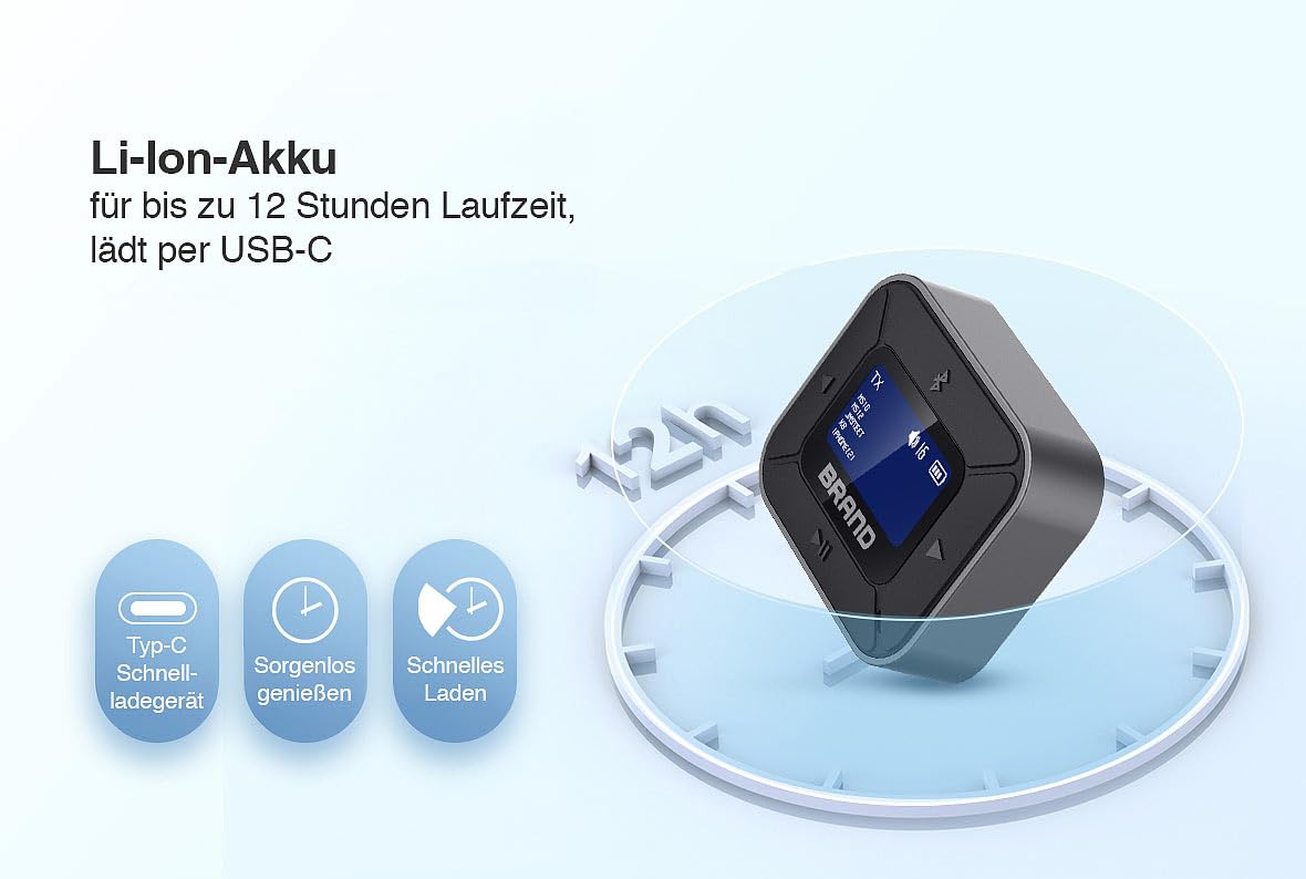 auvisio adattatore audio Bluetooth: Set da 4 pezzi 2in1- Trasmettitore e ricevitore audio, Bluetooth 5.3, Display (per aereo, trasmettitore,)