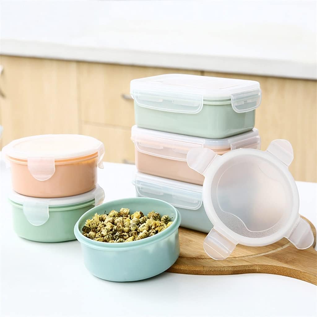 Picnic Basket Round/Rectangle Lunch Box Stoarge Box Food Storage Container Food Container Bento Box Kitchen Stoarge Organizer (Color : Blue-2) (Green)